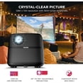 thumbnail image 3 of Portable Outdoor 720P HD LED Projector with Bluetooth, 70W Speakers, Microphone and Rechargeable Battery for Movie and Karaoke Evenings – USB and HDMI Connects, 3 of 5