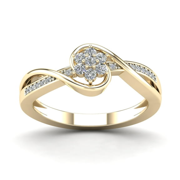 aaXia 10K Yellow Gold 1/3ct TDW Diamond Flower Ring