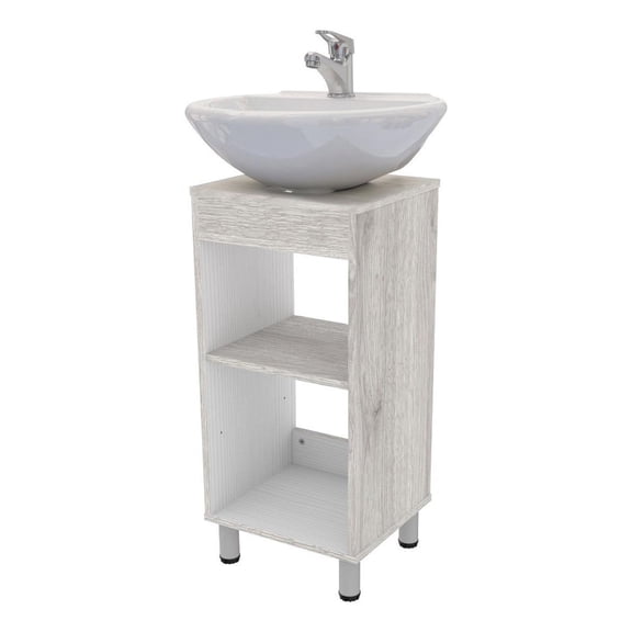 Gabinete de baño Maderkit para Lavabo Ceniza 35 cm Ancho x 76 cm Alto x 31 cm Fondo