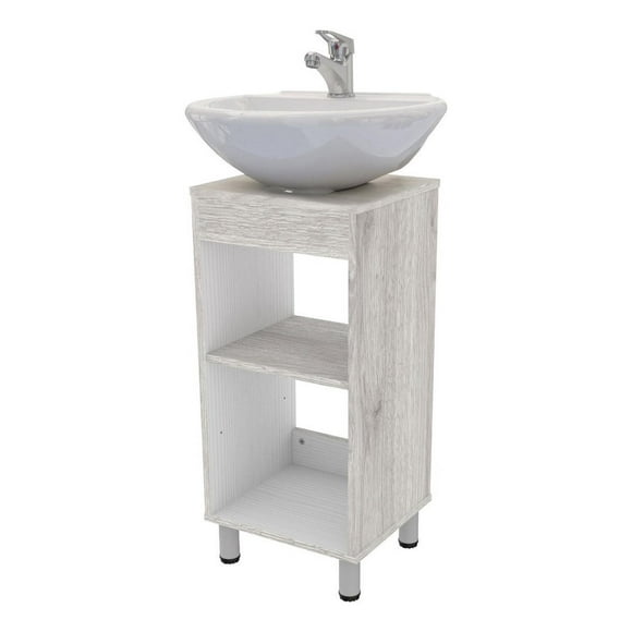 Gabinete de baño Maderkit para Lavabo Ceniza 35 cm Ancho x 76 cm Alto x 31 cm Fondo
