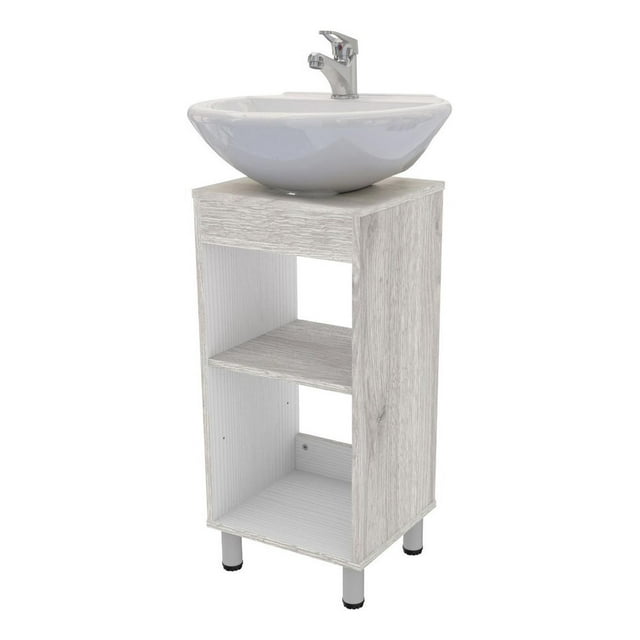 Gabinete de baño Maderkit para Lavabo Ceniza 35 cm Ancho x 76 cm Alto x 31 cm Fondo