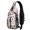 Fireman and Axe White Pattern, variant on Fireman and Exit Beige Pattern Sling Backpack, Casual Day Sling Pack with Earphone Port, Breathable Padded Back Gift Ideas for Travel Shopping