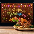 thumbnail image 1 of Fondo, pantalla de fondo, fondo de tela con temática de Acción de Gracias, serie naranja y amarilla, cosechas de Acción de Gracias, calabaza, hoja de arce, pavo, decoración de fiesta, pancarta de fond, 1 of 6