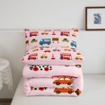 thumbnail image 5 of Manfei Kawaii Sports Car Full Size Comforter Sets,Modern Sports Art Bedding Comforter Set,Pink,Pink Reversible,3-Piece,1 Comforter and 2 Pillowcases, 5 of 7