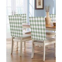 nqOlkjepod Sage Green Checkered Chair Covers Set of 8, Decorative Chair Back Cover, Farmhouse Buffalo Plaid Dining Room Chair Slipcovers Removable Chair Protectors Covers for Party Banquet