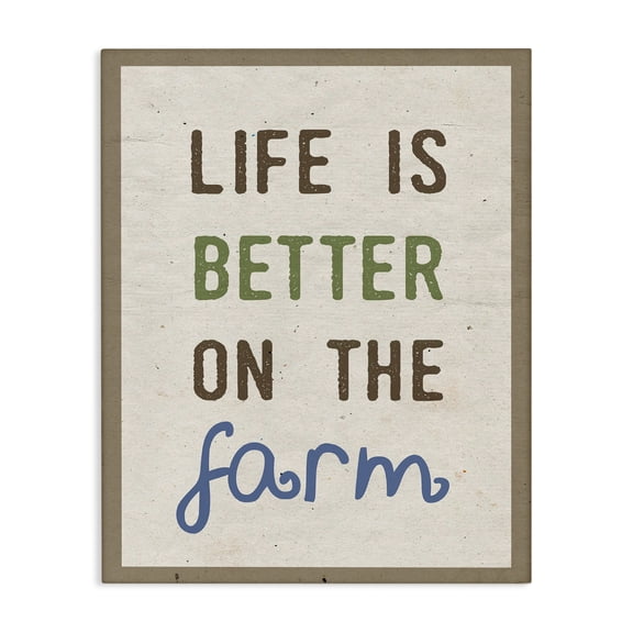 Stupell Industries Rustic Lodge Life Is Better On the Farm Typography Canvas Art, 30 x 40, by Lil' Rue