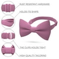 thumbnail image 2 of Men's Classic Pre-Tied Bow Tie Formal Solid Tuxedo, by Bow Tie House (Large, Smoky Rose), 2 of 5