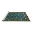 thumbnail image 2 of Ahgly Company Machine Washable Indoor Rectangle Oriental Turquoise Blue Industrial Area Rugs, 6' x 9', 2 of 4