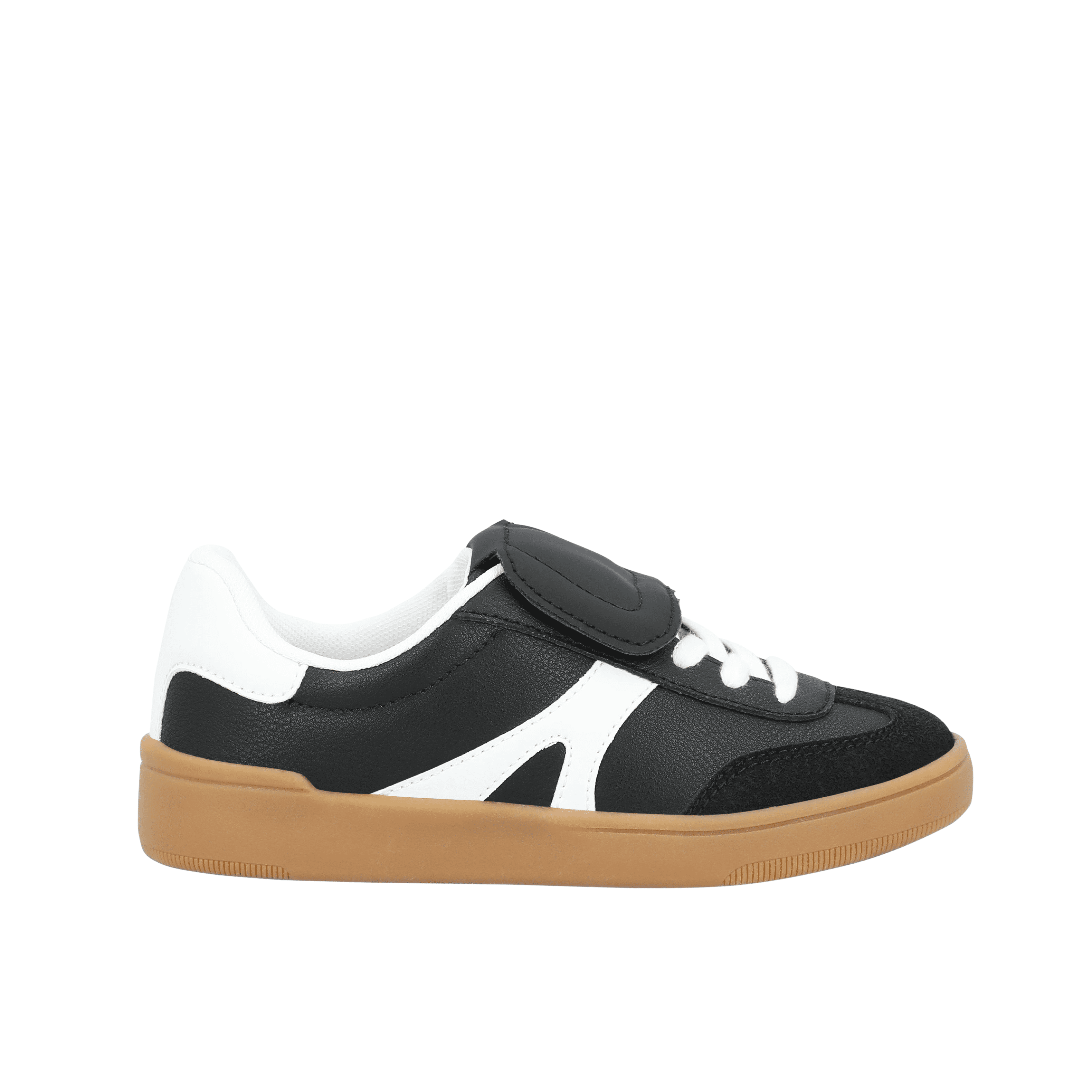 Wonder Nation Boys Faux Leather Sporty Sneakers with Fold Down Tongue