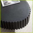 thumbnail image 4 of 43.7” Oval Black Coffee Table – Space-Saving MDF Pedestal for Living Room, Easy to Clean, 4 of 10