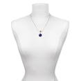 thumbnail image 3 of Delight Jewelry Silvertone Round - Imitation Cat's Eye - Blue - Mia Monkey Charm Necklace, 3 of 4