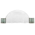 thumbnail image 3 of Shipping Container Canopy Shelter Kit - 20'(L) x 26'(W) 21 Oz 610 GSM PVC White Cover Storage Container Roof with 26' Back End Wall & Fabric Roll-up Door - Snow, UV & Weather-Resistant, 3 of 22