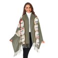 thumbnail image 3 of FORMRS Womens Scarf Winter Soft Long Big Warm Shawls Wrap Tassel Scarves, Cute Snowmen, 3 of 9