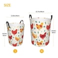 thumbnail image 3 of Fuzoiu Colorful Flower Chickens Print Circular Hamper,Laundry Basket with Handle,Collapsible Laundry,Dirty Clothes Storage Basket,for Bedroom Bathroom Dorm Living Room-Small, 3 of 6