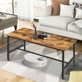 thumbnail image 2 of SortWise 35inch Industrial Coffee Table, Living Room Tea Center Table , Wood Top End Table, Rustic Accent Furniture with Wood Top and Metal Frame (35"W x 17.7"D x 17.7"H), 2 of 7