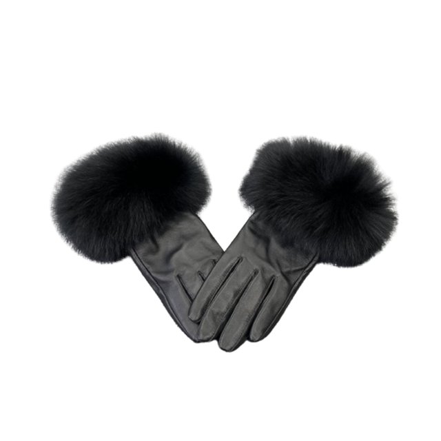 Minnieouse 1 par de guantes de invierno, guantes de calentamiento elásticos portátiles a prueba de viento, decoración de plumas, accesorio de moda guantes y mitones Tipo 7 Minnieouse AP013119-07