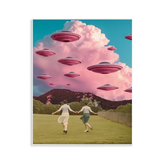 Stupell Industries Pick Me Alien Invasion Fantasy & Sci-Fi Painting Unframed Art Print Wall Art, 11 x 14