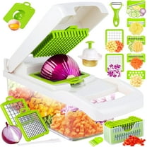 Vegetable Chopper, Pro Onion Chopper, 14 in 1Multifunctional Food Chopper, Kitchen Vegetable Slicer Dicer Cutter,Veggie Chopper With 8 Blades,Carrot and Garlic Chopper With Container(