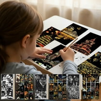 Tyidzon Rainbow Scratch Paper, 12 PCS Scratch Art Craft Supplies Set for Kids, Boys Girls Ages 5  Magic DIY Rainbow Scratch Notebook for Christmas Holiday Birthday Gifts