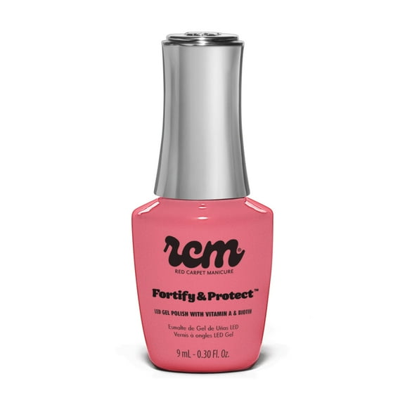 Red Carpet Manicure Fortify & Protect Pink Neon Crème Gel Polish for Strong, Healthy Nails - Infused with Vitamin A & Biotin - (On Set Antics) Led Nail Gel Color, 0.3 Fl Oz