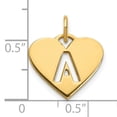 thumbnail image 3 of 14k Yellow Gold Heart Cut-Out Letter A Initial Pendant, 3 of 4