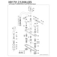 thumbnail image 6 of Kingston KB1758WLLBS Wilshire Two-Handle 4-Hole 8" Centerset Kitchen Faucet with Brass Sprayer in Brushed Nickel, 6 of 7