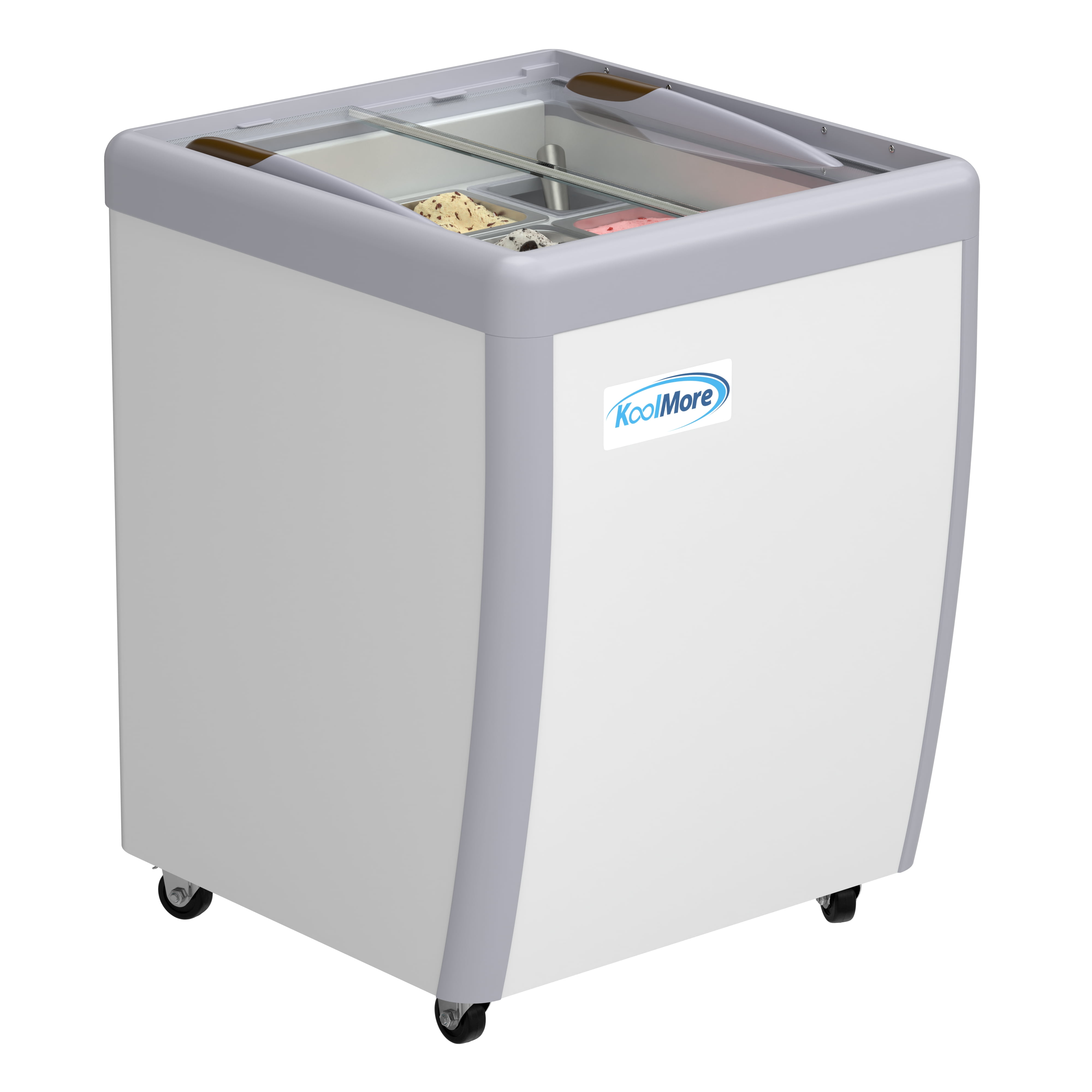 KoolMore KM-GDC-26SD 26 in. 5-Pan Gelato Dipping Cabinet Display Freezer with Sliding Glass Door, 6 cu. ft. ETL Listed