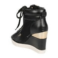 thumbnail image 3 of Vigo Fiore EB97 Women Mesh Mix Media Peep Toe Gold-Plated Wedge Sneaker, 3 of 6
