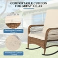 3-Piece Wicker Rocking Chair Set with Cushion, Tempered Glass Table ...