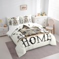 thumbnail image 3 of Manfei Home Wooden House Bedding Comforter Set 7-Piece, Cartoon Farmhouse Rooster King Bedding Sets, Rustic Animal Reversible Bed Sheets, Luxury Bedroom Decor, 3 of 7