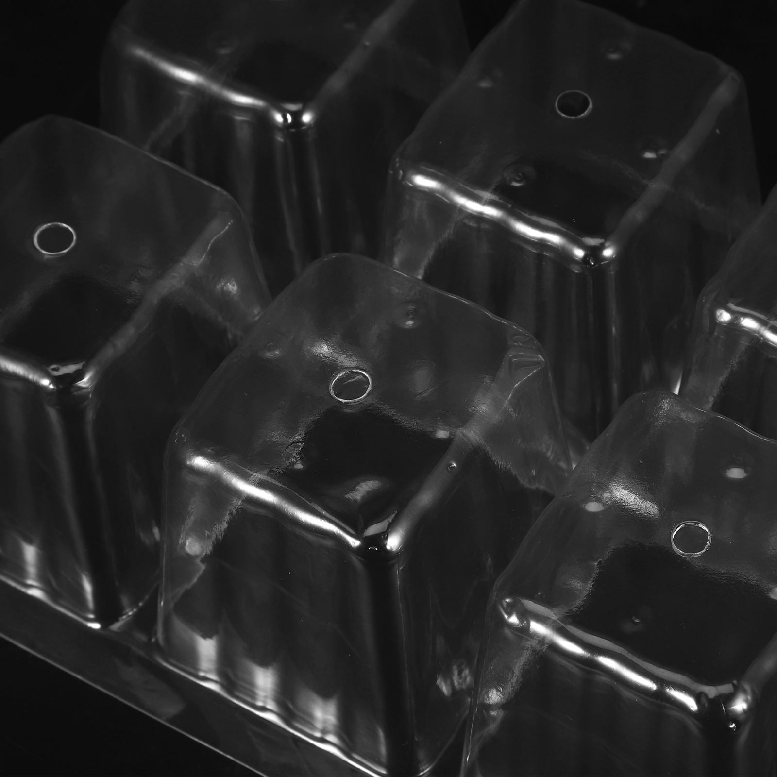 OUNONA 30Pcs Reusable Seed Starter Tray Clear Plastic Germination Tray with Drain Holes for Plants