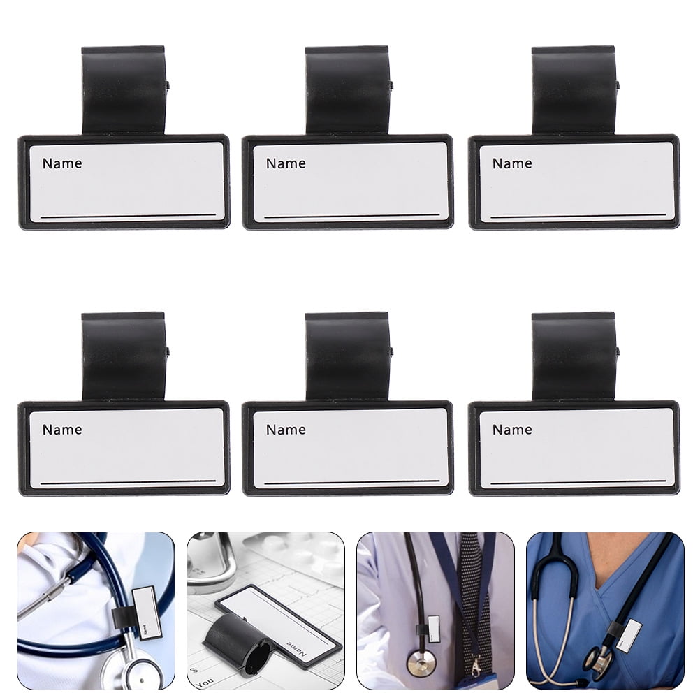 6Pcs Stethoscope Name Labels Doubleside Name Tags Handheld