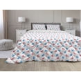 thumbnail image 1 of Tropical Comforter & Sham Bedding Set, Pink Flamingo Birds and Blue Palm Trees Pattern Exotic Hawaiian Nature, 3 pcs Duvet Set Microfiber Filling Quilt, 5 Sizes, Pink Blue and White, by Ambesonne, 1 of 4