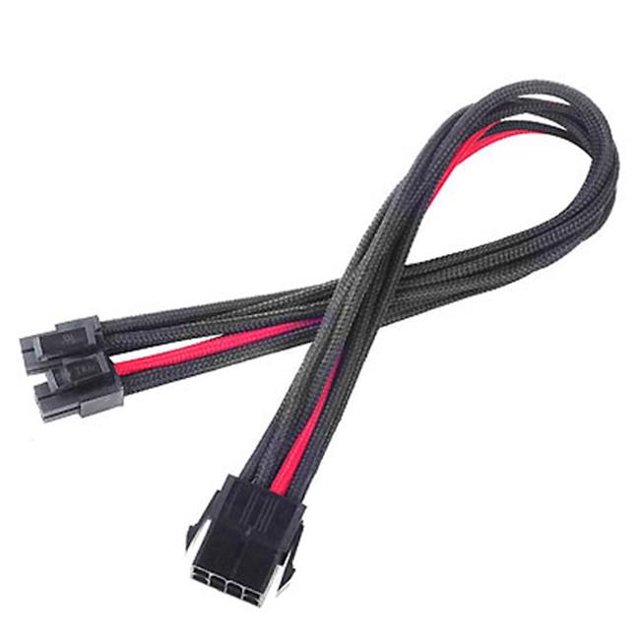 8 Pin 300 mm Power Cable Extender - Black with Red