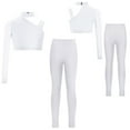 thumbnail image 1 of TiaoBug Activewear Set for Girls Figure Ice Skating Costume 2 Piece Dance Outfits Rhinestone Ballet Dancewear White 8, 1 of 7