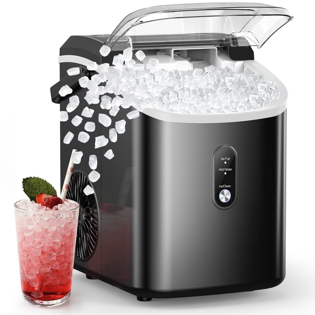 Máquina de hielo en forma de pepitas COWSAR para encimera, 34 libras/24 horas, autolimpiante
