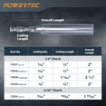 thumbnail image 6 of POWERTEC Down Cut 1/8" Spiral Router Bit w/ 1/4" Shank Carbide Router Bit, 1/2" Cutting Length & 2" Long. Fits CNC Router, Handheld Router, Router Table & Plunge Router for Router Bushing (73040), 6 of 7