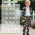 thumbnail image 7 of Xoenoiee Soccer Paint Splatter Print Boys Outfit Kids Tuxedo Suit Set Teens Graduation Outfits Dress Wear Blazer Set Prom Outfit, Size 11-12 Years, 7 of 7