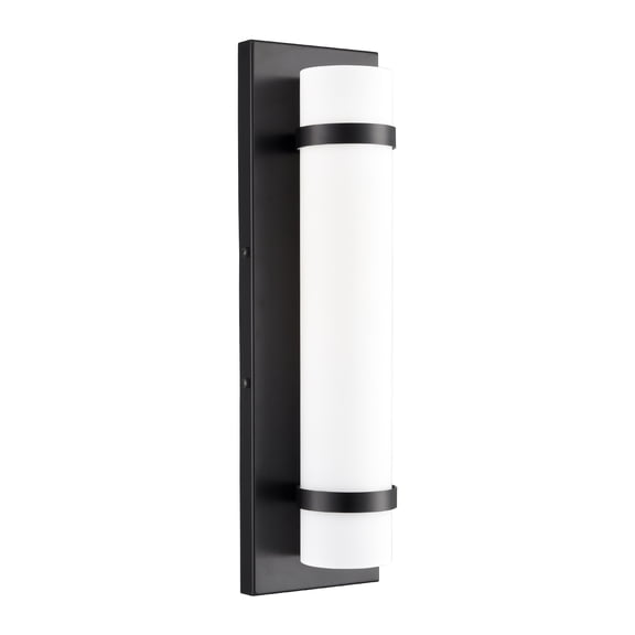 Claxy 16.5" Matte Black Wall Sconce with Tube Frosted Glass Shade