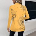 thumbnail image 5 of Women's Fashion Athleisure Long-Sleeve Vintage Floral Print Stand Collar Polo Shirt Top, Comfortable & Skin-Friendly & Breathable, Gifts for Women, 5 of 6
