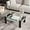 Brown, variant on Glass Coffee Table for Living Room, 2-Tier Rectangle Center Table with Metal Legs, End Table for Home, Office, Brown