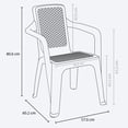 thumbnail image 3 of Set de 6 sillas plásticas resistentes y confortables apilables para interior y exterior comedor patio jardín terraza alberca playa marrón oscuro, 3 of 8