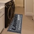 thumbnail image 4 of Ottomanson Non-Slip Rubberback Text 2x5 Laundry Room Runner Rug, 20" x 59", Dark Gray, 4 of 8