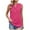 Hot Pink, variant on Timegard Womens Tank Top Summer Lightweight Solid Color Casual Office V Neck Button Sleeveless Tee