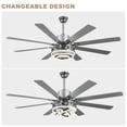 thumbnail image 4 of Bella Depot 72" Modern Silver LED Ceiling Fan 6-Speed Reversible DIY Shape Chandelier With Dimmable Light and Remote Control, 4 of 13