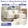 thumbnail image 5 of MOONMISS Chenille Upholstered Removable Armrests High Density Sponge Filling Oversized Double Sofa with Ottoman-Beige, 5 of 6