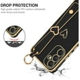 thumbnail image 2 of Samsung Galaxy A54 5G Case, Cute Heart Wristband Lanyard Cross Body Strap Electroplated Camera Protection Shockproof Protective Case Women Girls for Samsung Galaxy A54 5G-Black, 2 of 8