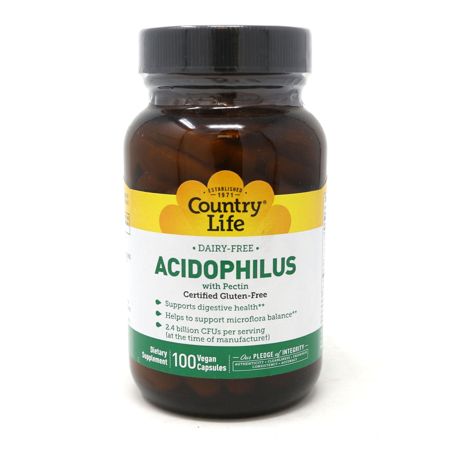 Country Life Acidophilus with Pectin, 100 Vegan Capsules