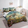 thumbnail image 3 of Manfei Chic Unicorn 7 Pieces Bedding Comforter Set,Colorful Flower Floral Full Bedding Set,Magic Cartoon Animal Fitted Sheet Flat Sheet For Girl Kids,Super Cozy Room Decor Reversible, 3 of 8