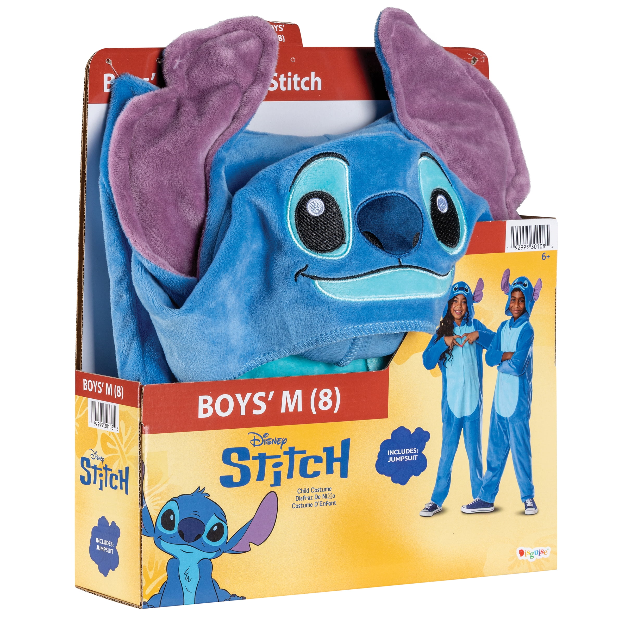 Disney Lilo & Stitch 'Stitch' Halloween Costume for Children, Boys Size M (8), by Disguise